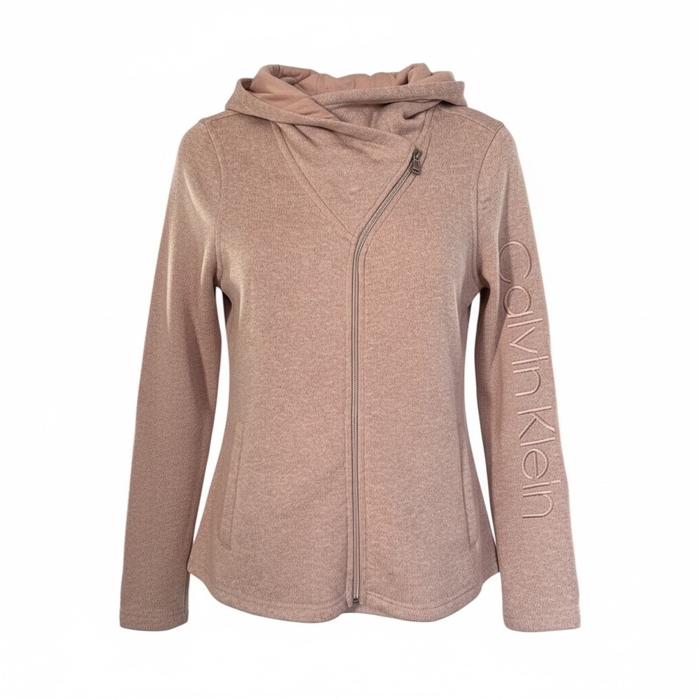Calvin Klein Pink Asymmetrical Zip Jacket Women’s M Pre-Loved PTP 18”